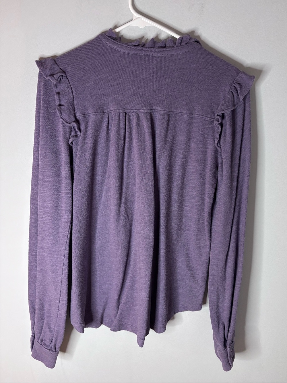 Pilcro Washed Ruffle Henley Top - Picture 5 of 5